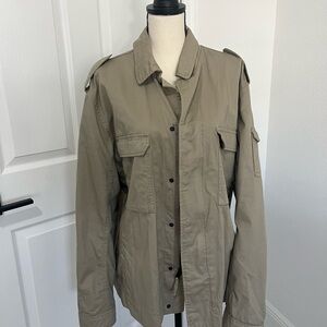 Vince Utility Jacket, Khaki, Camouflage Lining, EUC, XXL